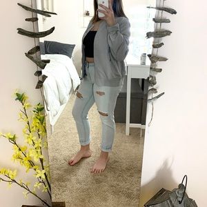 Silver/gray bomber jacket